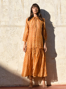 Yellow Dress-Printed