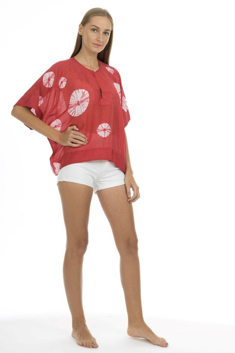 Ana Shibori Crop Kaftan Top